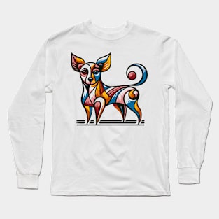 Pop art dog illustration. cubism illustration of a dog Long Sleeve T-Shirt